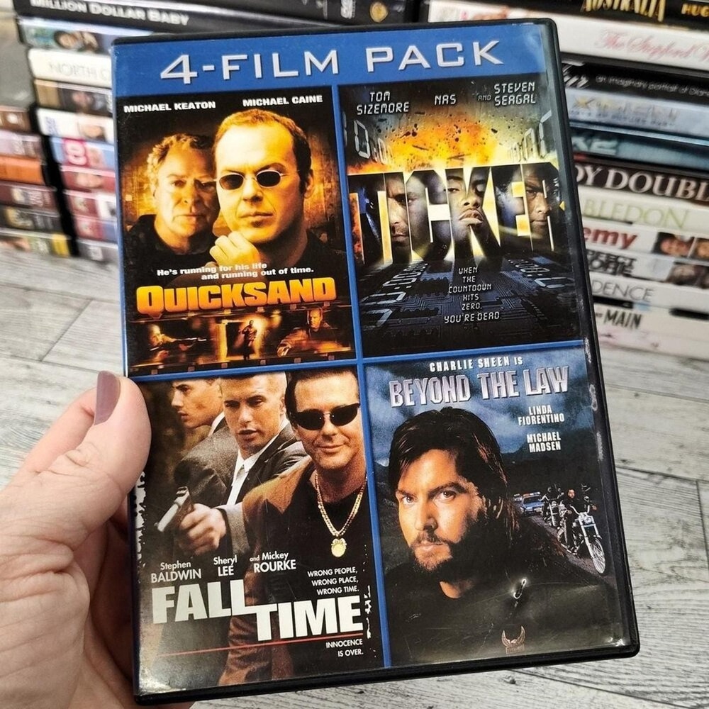 DVD 4 Pack Beyond the Law Charlie Sheen Quicksand Ticker Fall Time 4 Movies
